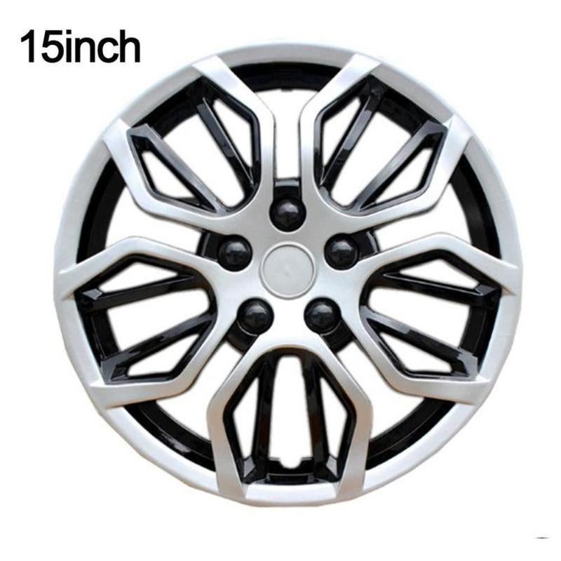 Universal car wheel covers, silver and black wheel covers, car wheels, car modification parts, 15-inch wheels.
